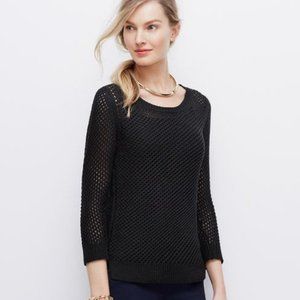 Ann Taylor Mesh Pull Over in Black